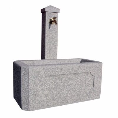 Brunnen 2-teilig- Granit Hellgrau 100/50cm, H=120 cm